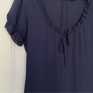 Aritzia Sunday Best ruffle short sleeve navy blue mini dress size 2